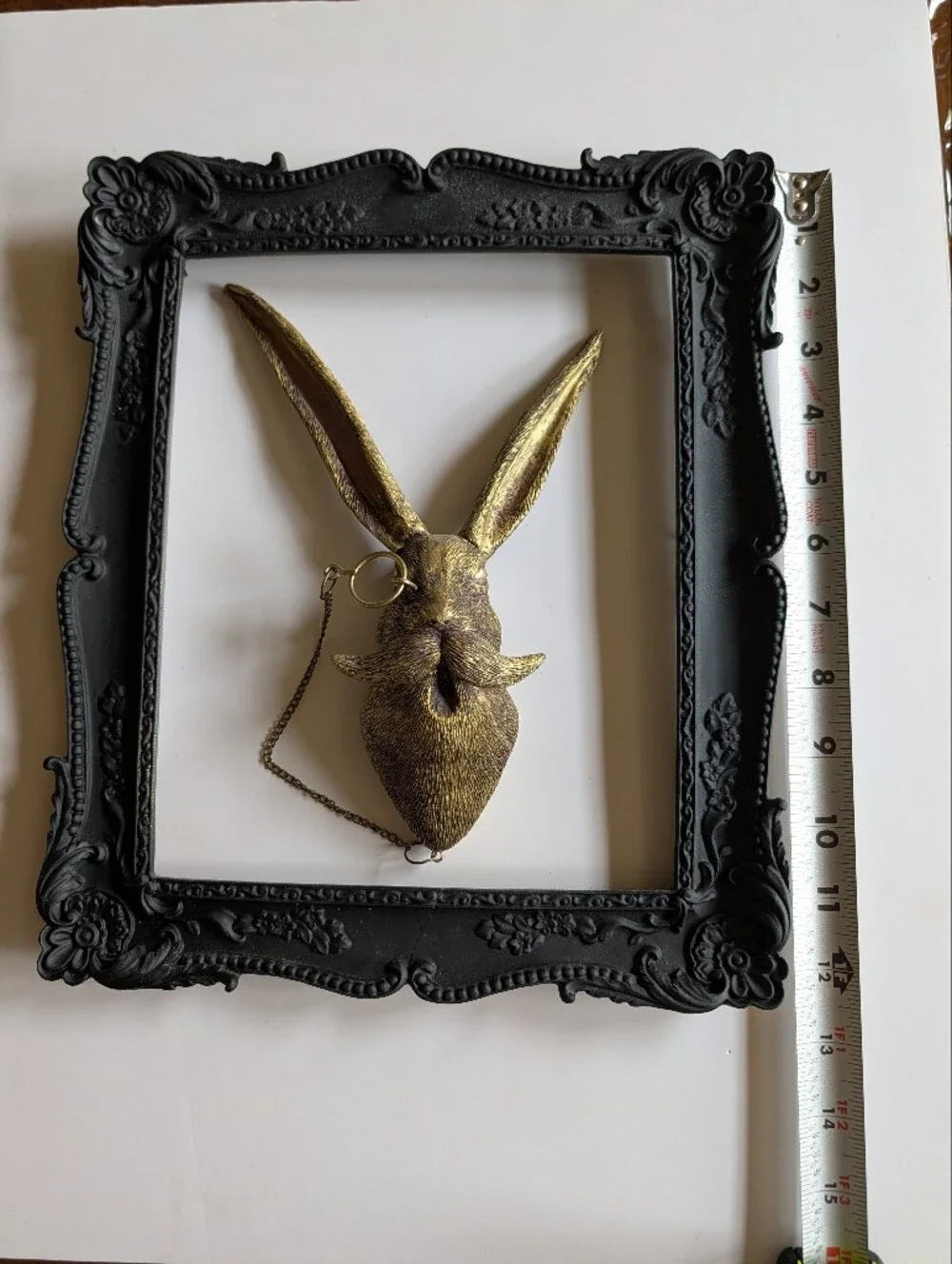 Gold 3D Bunny With Monical Wall Accent With Frame- Gold